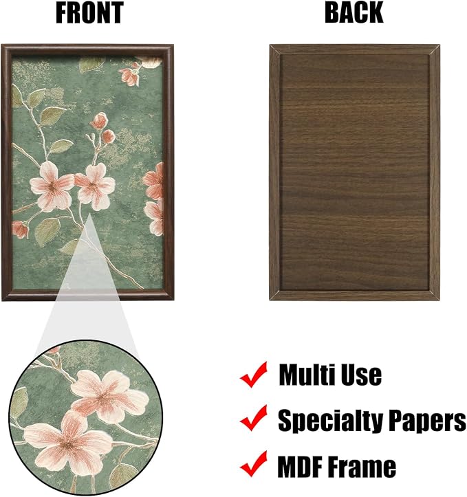 Wooden Valet Tray with Floral Base, EDC Catch All Tray Nightstand Entryway - Image 3