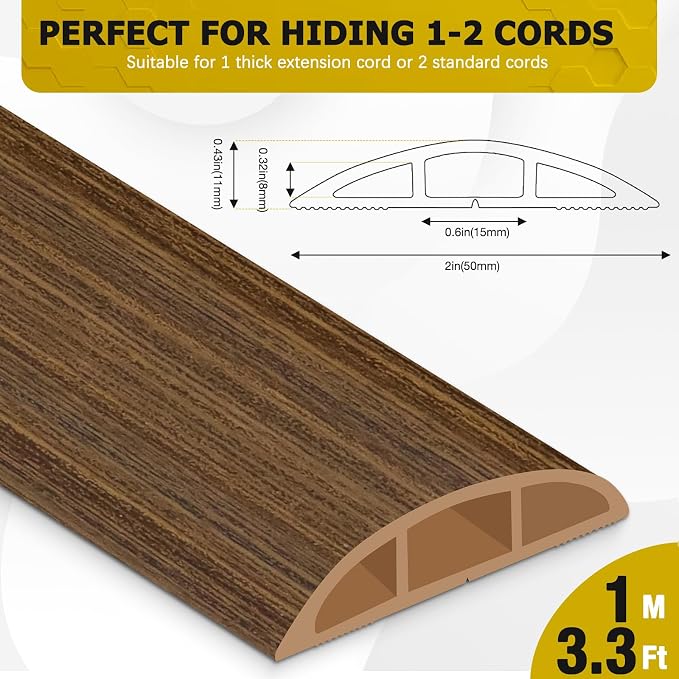 Floor Cord Cover 3.3FT Cord Covers - Image 2