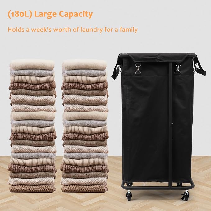 Longzhuo 47.55 Gal Rolling Laundry Basket - Image 7