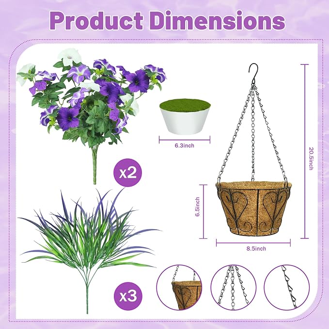 Artificial Flowers Hanging Baskets - Image 5