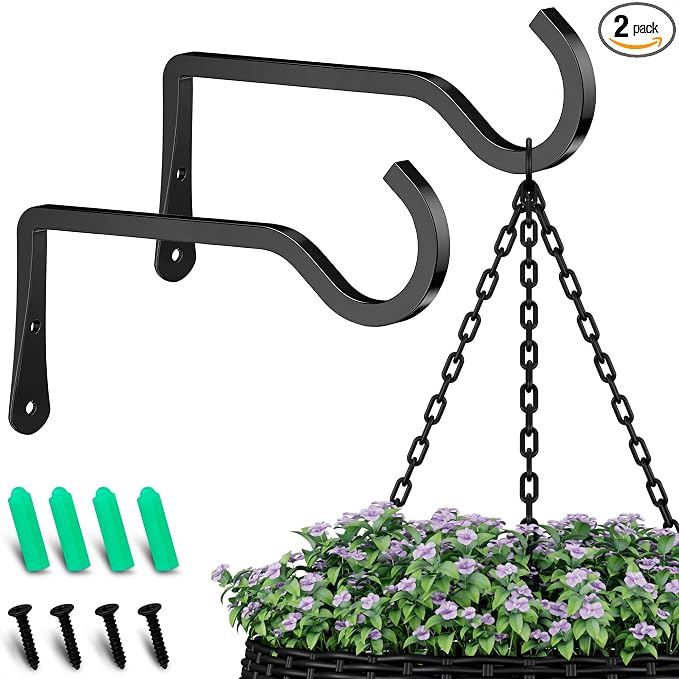 ALPENKOK Wall Mounted Plant Hanger, Metal Alloy Hooks, 6 inch | Plant Wall Hooks by ALPENKOK
