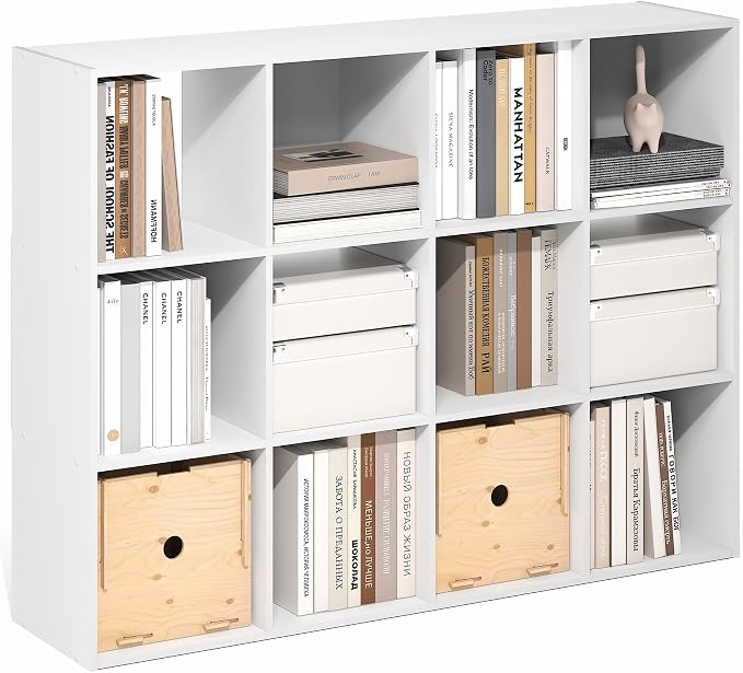 Furinno PELLI Book Shelf, 12-Cube Bookshelf, Cube Storage Organizer Bookcase - Image 4