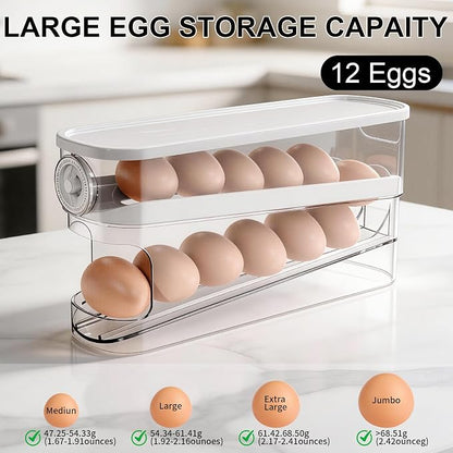 Egg Dispenser For Refrigerator Automatic Rolling, Space-Saving Egg roller - Image 3