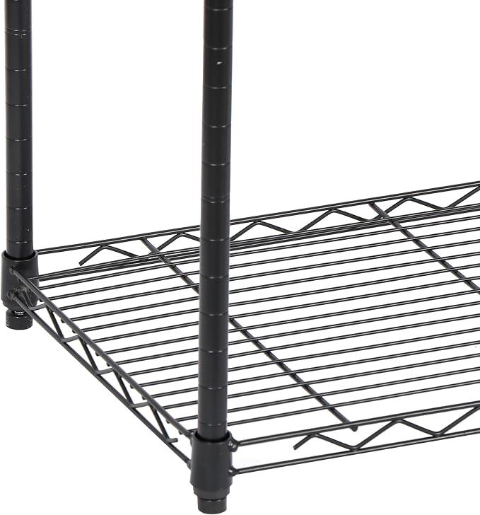 SUPER DEAL Black 5-Shelf Heavy Duty Storage Wire Shelving Unit - Image 7