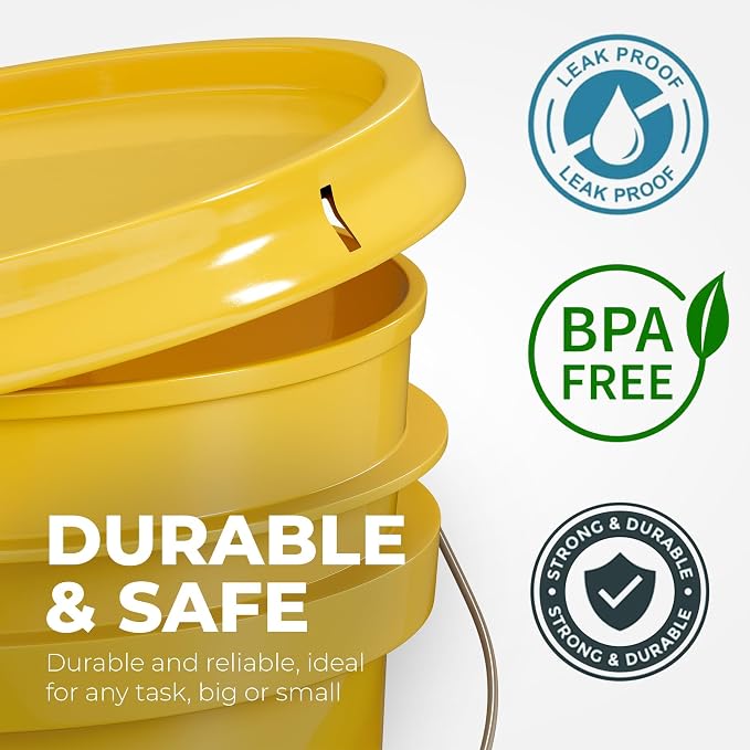 5-Gallon Yellow Bucket Pail Container - Image 5