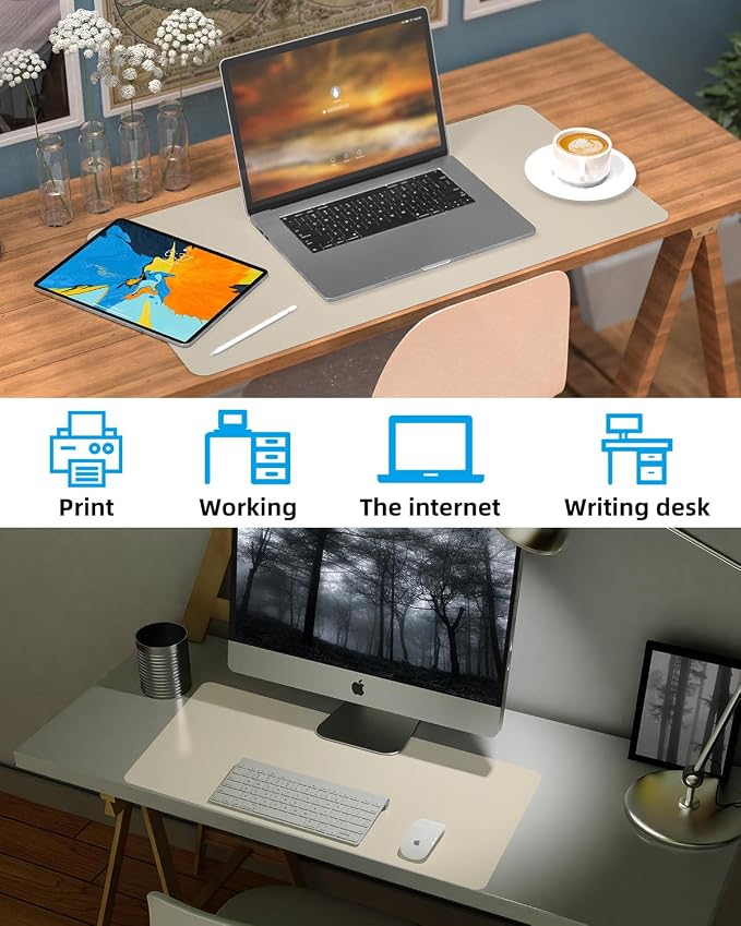 Small Desk Mat, Leather Desk Pad Protector, Desk Mouse pad, Office Desk mat - Image 6