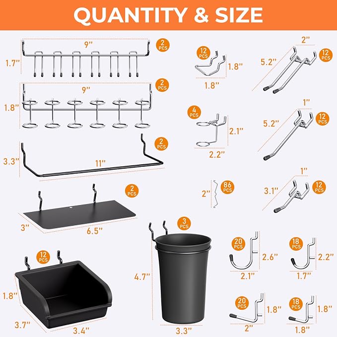 INCLY 48x36 Inch Metal Peg Board Kit - Image 5