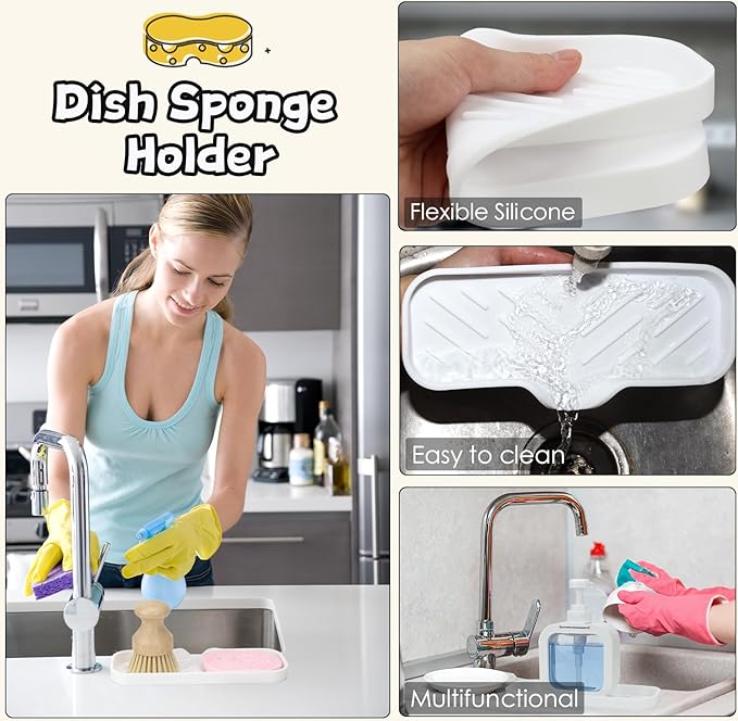 Silicone Bathroom Soap Dishes, Sponge Holder - Image 3