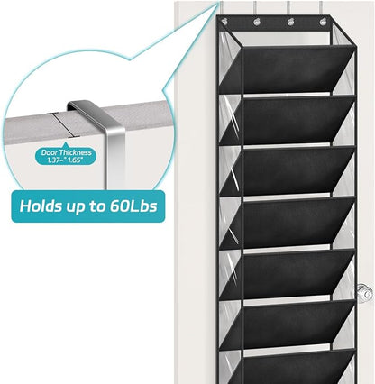 AOODA 10 Tier Clear Over the Door Shoe Organizer Storage, Deep Pockets Large - Image 6