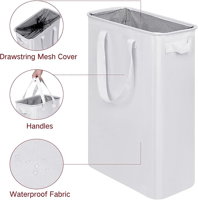 efluky Slim Laundry Basket, Narrow Laundry Hamper - Image 3