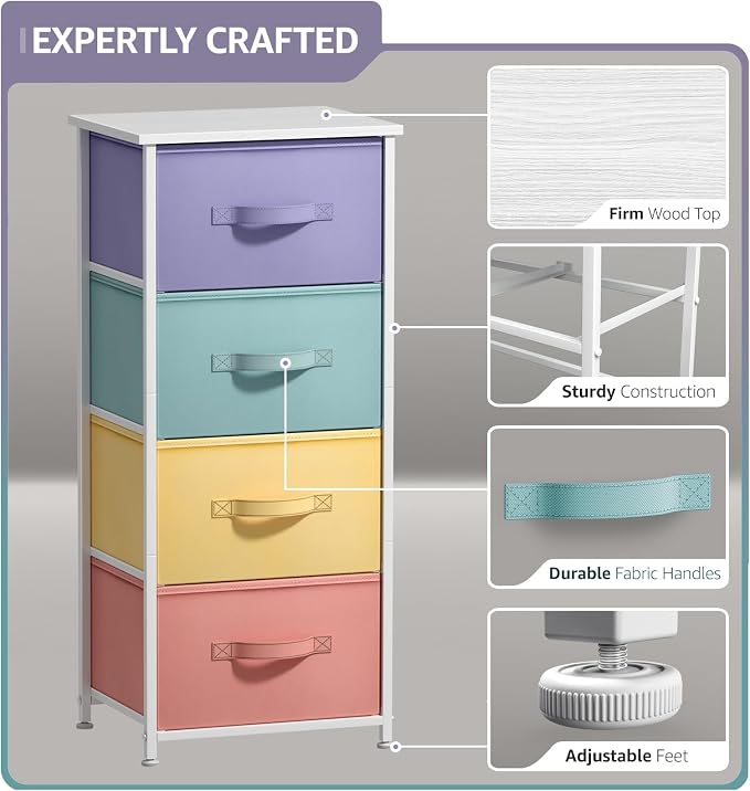 Sorbus Nightstand with 4 Drawers - Image 4