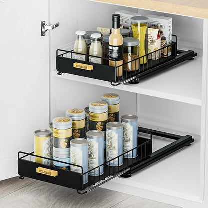 Under Sink Organizer, 2 Packs Under Sink Organizers and Storage, Slide Out Pull by HOMEAILIE