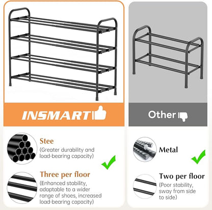 INSMART 4-Tier Expandable Shoe Rack, Stackable and Adjustable Shoes Organizer - Image 4