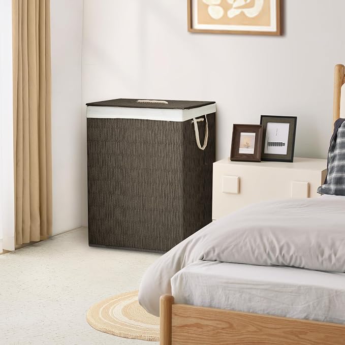 Laundry Hamper with Lid, 52.8 Gallon Large Laundry Basket 2 Removable Liner Bags - Image 6