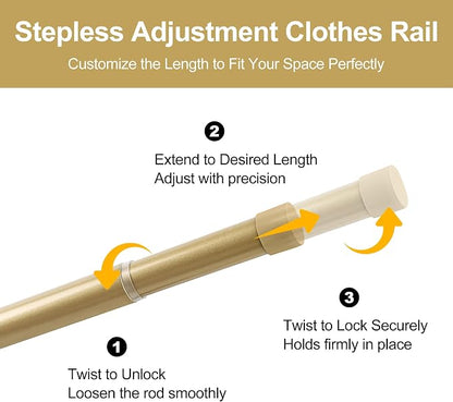 Adjustable Closet Rod for Hanging Clothes, 17-84inch Heavy Duty Metal tension - Image 6