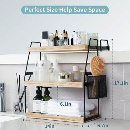 Bathroom Counter Organizer, 3-Tier Standing Storage Shelf - Image 2