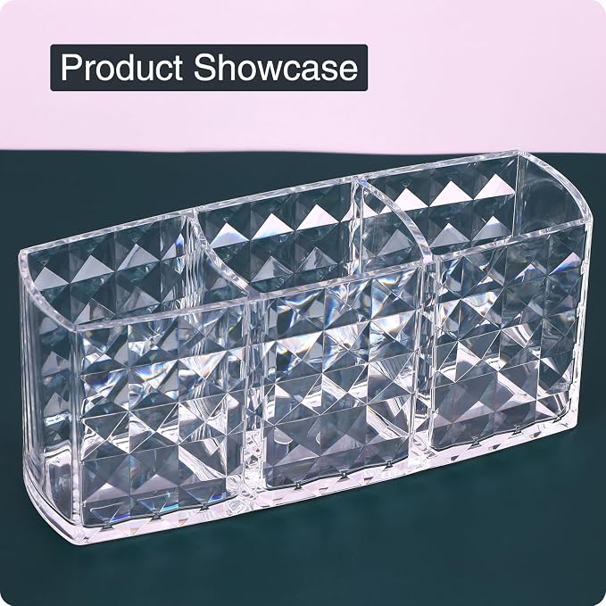 MOSIKER Makeup Brush Holder for Vanity, Acrylic Clear Small Compact Nail Hair - Image 8