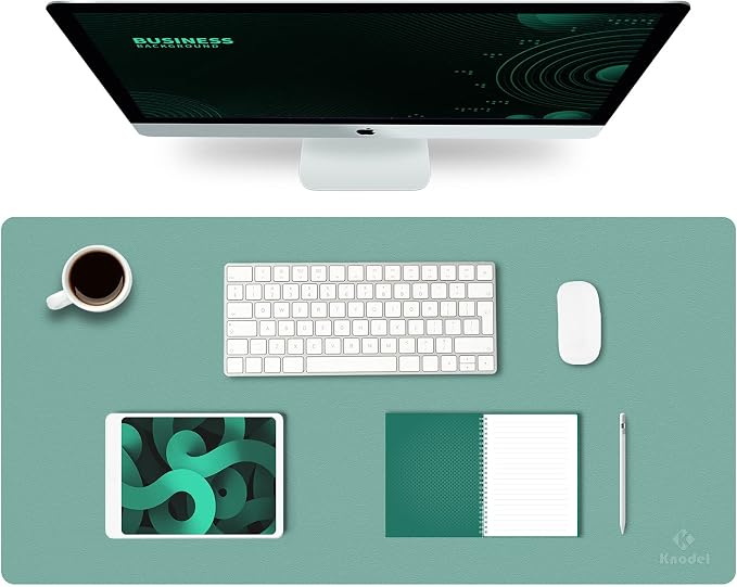 K KNODEL Large Office Leather Desk Mat, Mouse and Keyboard Pad, Computer and by K+KNODEL