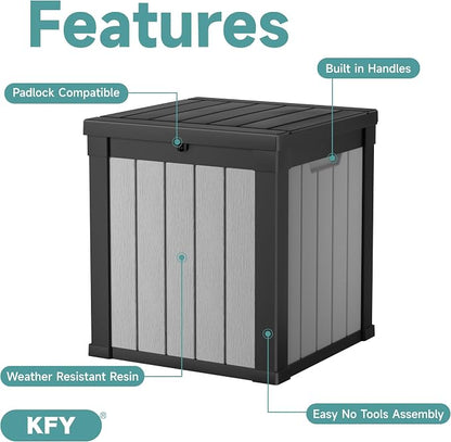 50 Gallon Waterproof Resin Deck Box, UV Resistant Outdoor Storage - Image 3