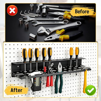 Metal Screwdriver Organizer, 15.75inch Utility Wall Mount Tool Organizer - Image 4