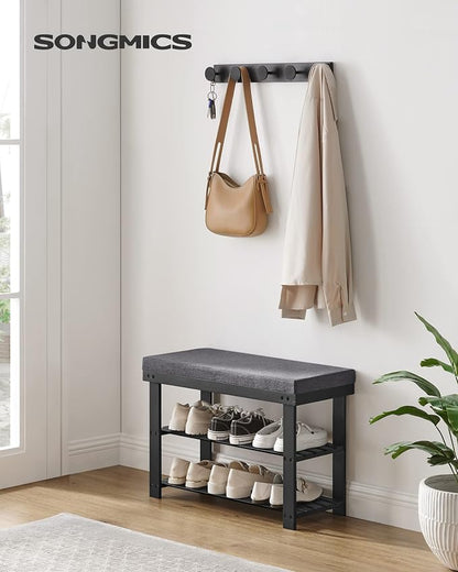 SONGMICS Bamboo Shoe Bench, 3-Tier Shoe Rack Organizer - Image 2