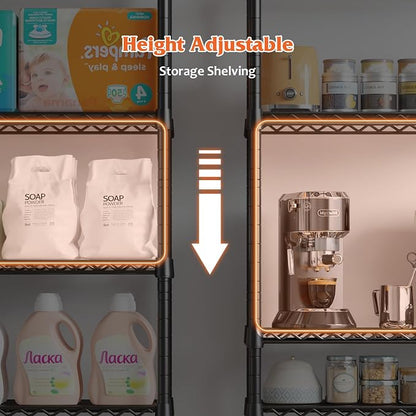 REIBII Wire Shelving Rack 5-Tier Metal Shelves - Image 7