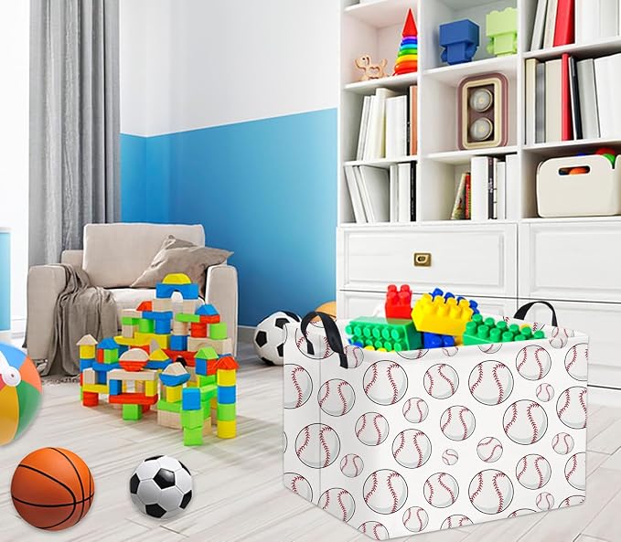 Rectangular Baseball Basket Kids Baby Storage Basket Cute Kids Toy Storage Bin - Image 3
