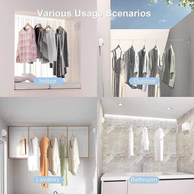 Suntree Retractable Clothesline in White - Image 4