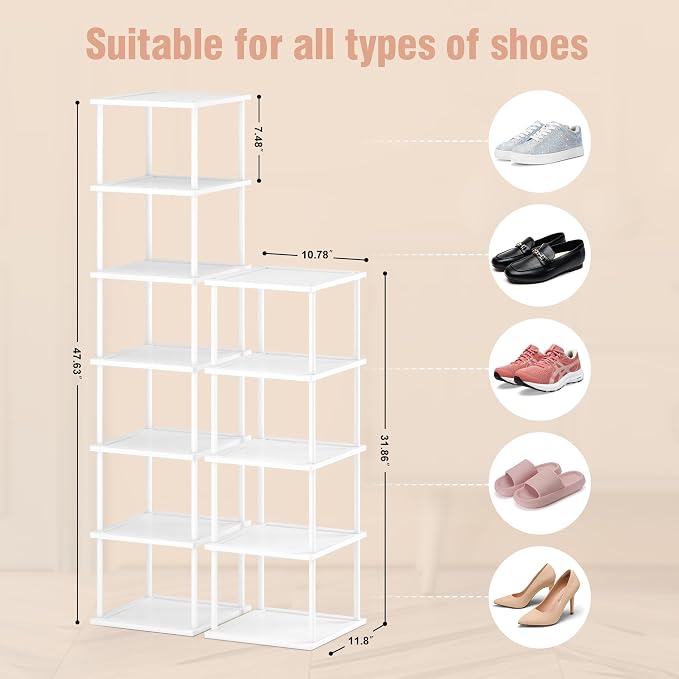 Bamboo Free Standing Shoe Rack Shelf Multi Tier Tall Wooden Stackable Shoes - Image 2