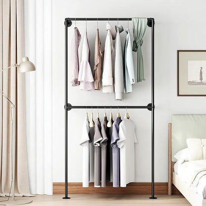 Industrial Pipe Clothing Rack Wall Mounted Garment Rack, Laundry Room - Image 6