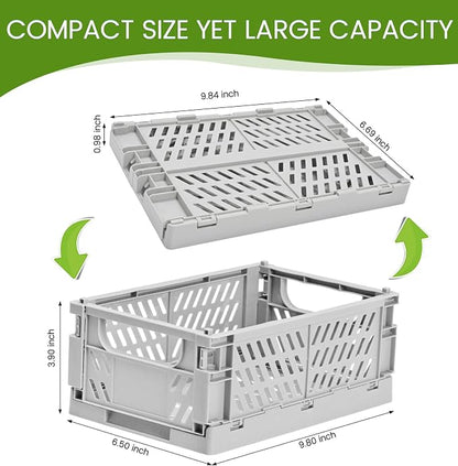 2-Pack Small Pastel Plastic Storage Baskets, Collapsible Crates - Image 3