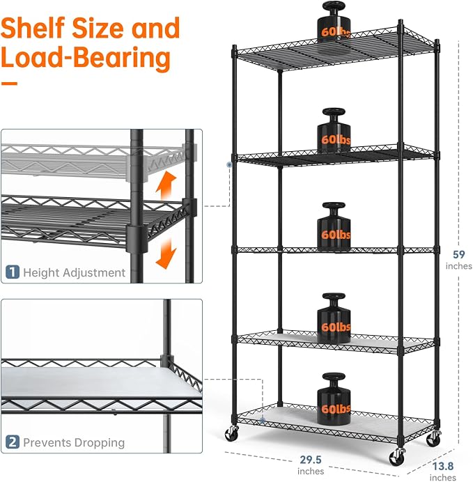 Bstrip Plant Shelf with Grow Light, 5-Tier Plant Stand with T8 24W Grow Light - Image 3