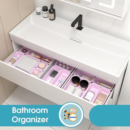 16 PCS Drawer Organizer Set, 4 Size Makeup Drawer Divider Organizer - Image 7