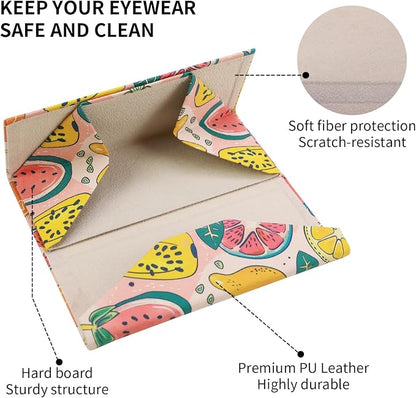 Foldable Glasses Case, Magnetic PU Leahter Sunglasses Case, Cute Hard Shell - Image 4
