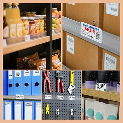 60 Pcs Shelf Label Strips, 1.25" H x 48" L Shelf Label Holders, Self Adhesive - Image 8
