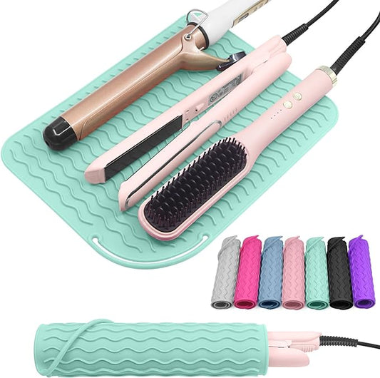 Plus Size Silicone Heat Resistant Mat, Portable Travel Hot Tools Pad Cover by Suafrnut