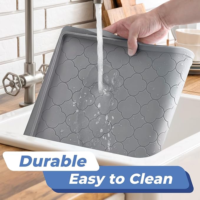 Jin&Bao Waterproof Under Sink Mat 40" x 22", Thick Silicone Mat Cabinet - Image 4