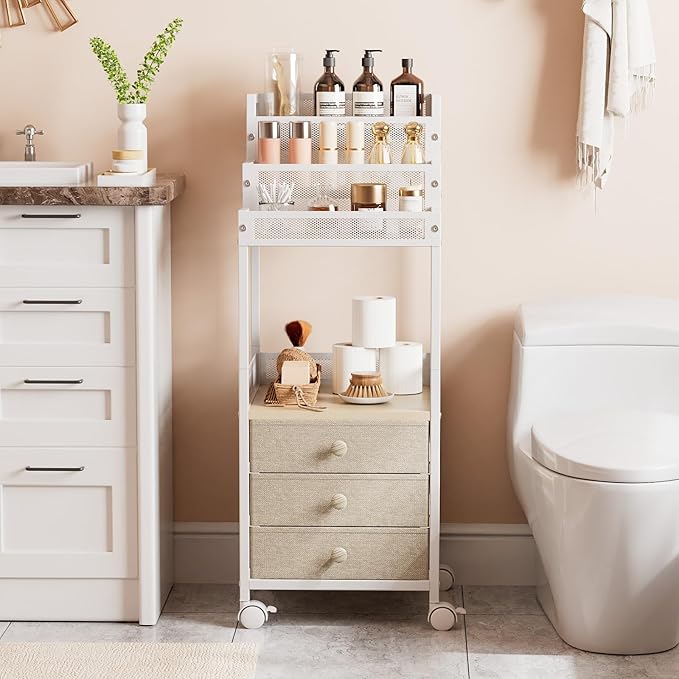 Makeup Organizer Storage with Drawers, 13 Inch Bathroom Stand Large Floor - Image 3