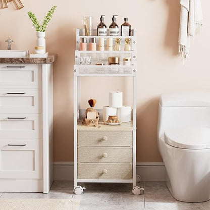 Makeup Organizer Storage with Drawers, 13 Inch Bathroom Stand Large Floor - Image 3