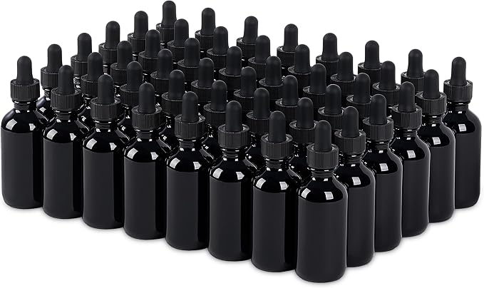 48 Pcs, 2oz Glass Dropper Bottle, Leakproof Tincture Bottles by SprayDroplet