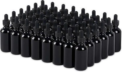 48 Pcs, 2oz Glass Dropper Bottle, Leakproof Tincture Bottles by SprayDroplet