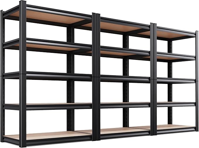 Set of 3 Garage Shelving-2050LBS 5 Tier Storage Shelves, Adjustable Heavy Duty by CreatingaComfortableLiving