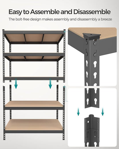 SONGMICS 5-Tier Storage Shelves, Load 2310 lb, Garage Storage, Boltless Assembly - Image 6