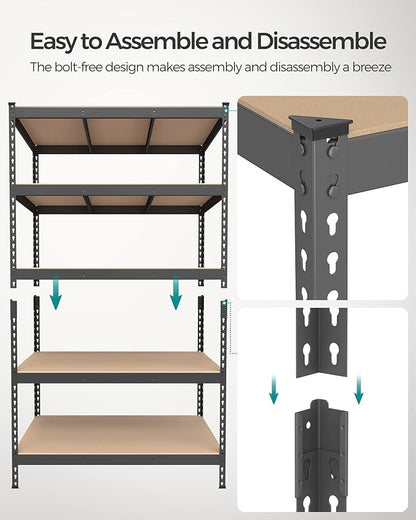 SONGMICS 5-Tier Storage Shelves, Load 2310 lb, Boltless Assembly, Adjustable - Image 6