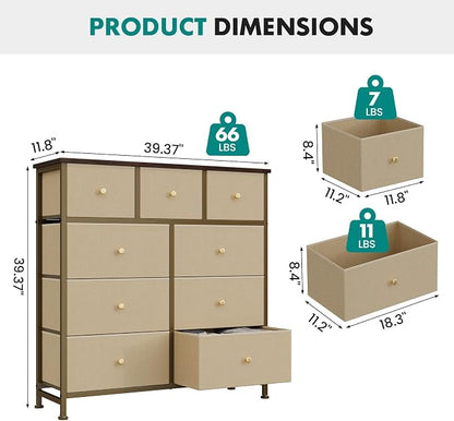OLIXIS 9 Drawer Tall Dresser for Bedroom, Closet Organizers and Storage | - Image 3