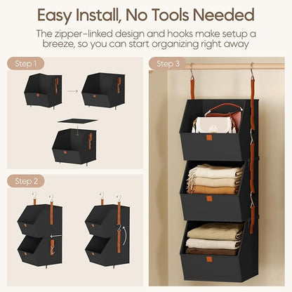 Homsorout Collapsible Hanging Closet Organizer - Image 7