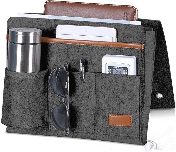 Bringsine Bedside Caddy, Felt Bed Storage Organizer Hanging Bag Holder by Bringsine