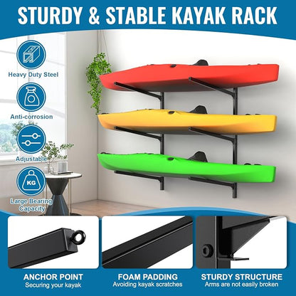Kayak Storage Rack, Kayak Wall Mount Rack, Kayak Rack - Image 3