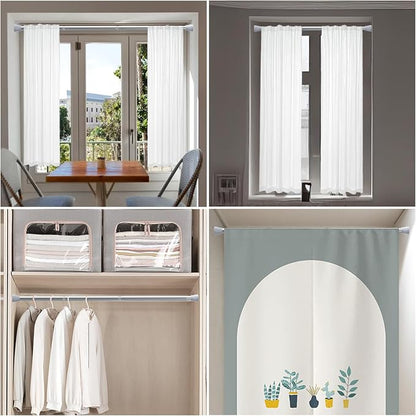 AIZESI 2PCS Tension Curtain Rod 28-48 Inch Adjustable No Drilling, No Slip - Image 3