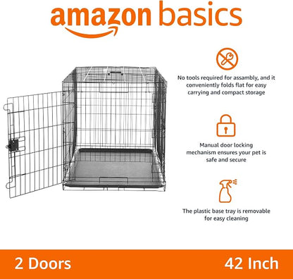 Amazon Basics - Durable, Foldable Metal Wire Dog Crate - Image 2